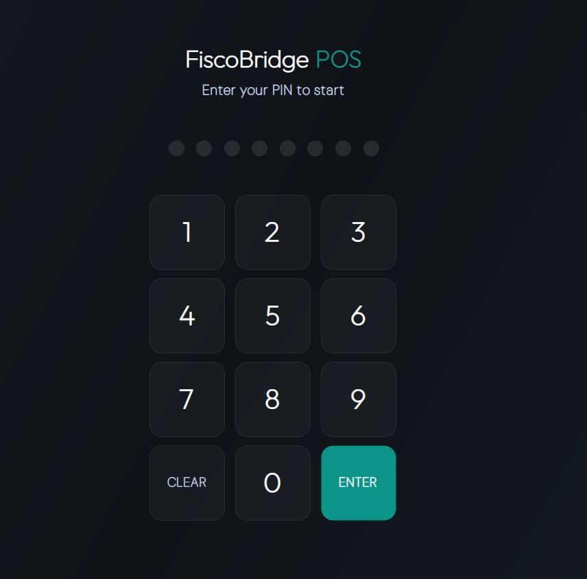 PIN login keypad with masked entry