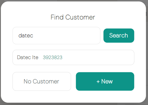Customer search dialog with quick-create option