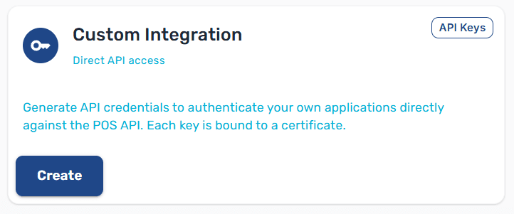 New Integration page with the Custom Integration card highlighted