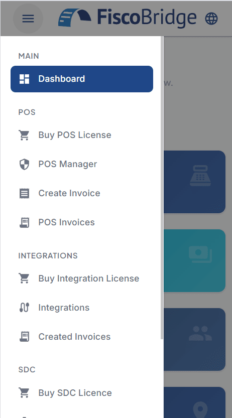 Mobile view of the Client Portal with the hamburger menu icon and collapsed sidebar